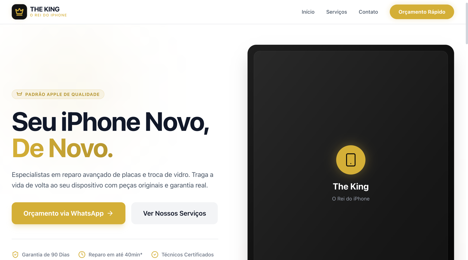 Imagem do projeto The King | Rei do iPhone